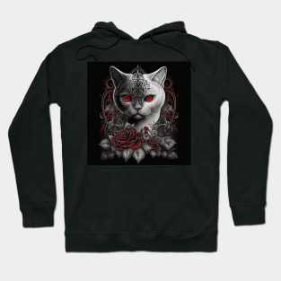 Demonic White British Shorthair Cat Hoodie